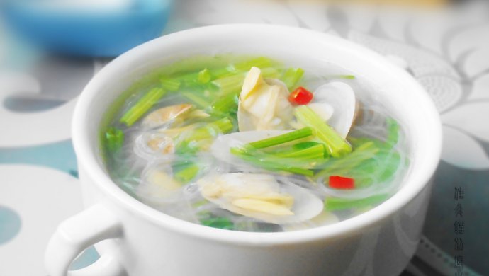 芹菜粉丝花蛤汤