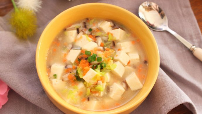 虾皮豆腐蔬菜羹  宝宝健康食谱
