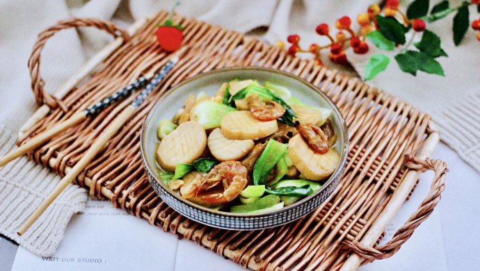 杏鲍菇虾干青菜小炒