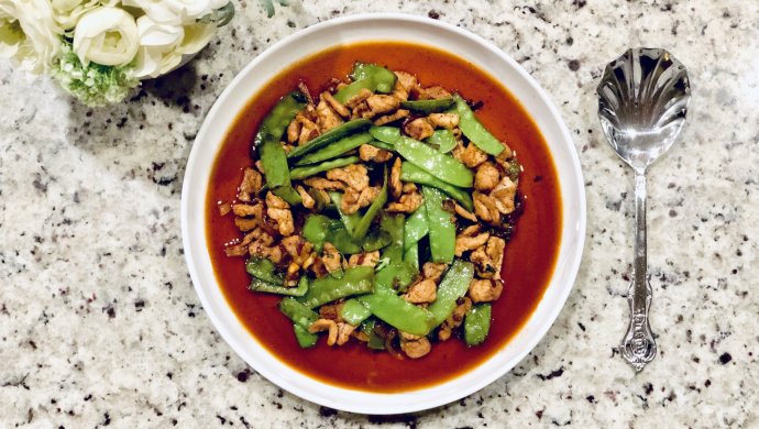 闪电家常小炒―荷兰豆炒肉