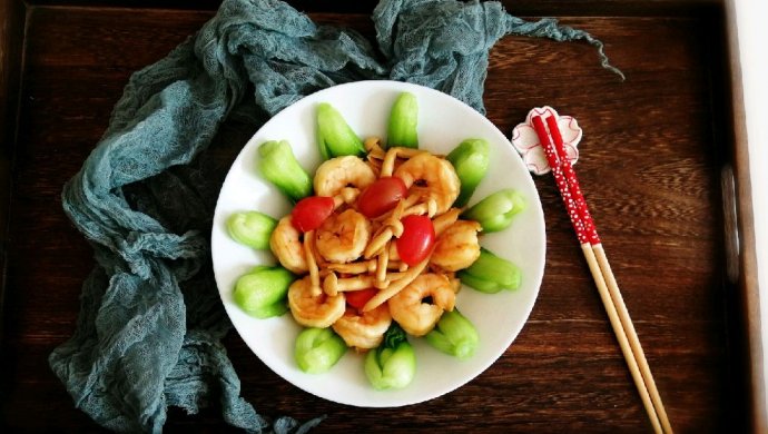 蘑菇虾仁青菜小炒