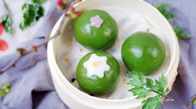 网红蛋黄肉松艾草青团