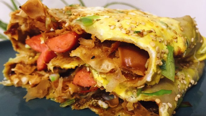绿豆面煎饼果子（附带薄脆）