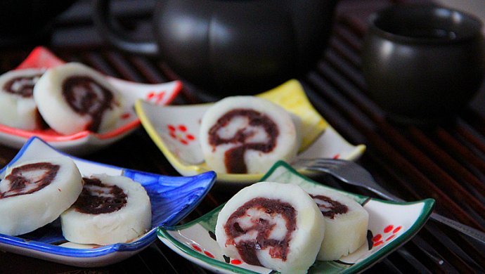 中式茶点――山药豆沙卷