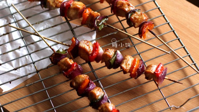 【彩椒鸡肉烤串】