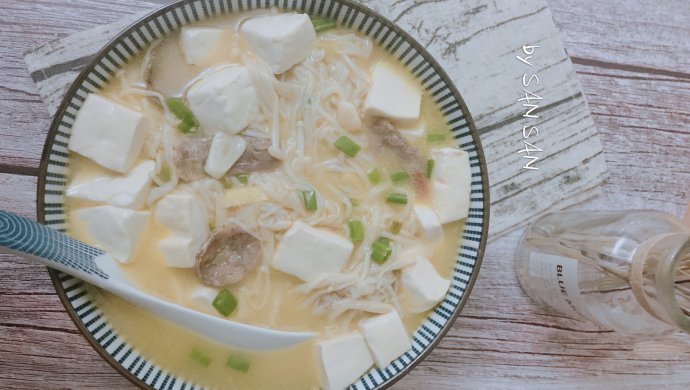 独家#金针菇烧豆腐  鲜嫩爽滑的小白快手菜