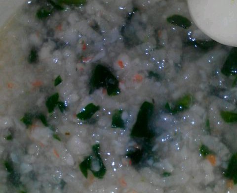 油菜虾仁大米粥