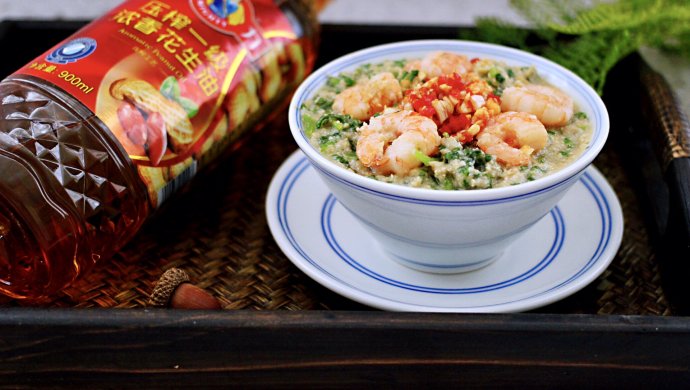 豆渣茼蒿虾仁小豆沫
