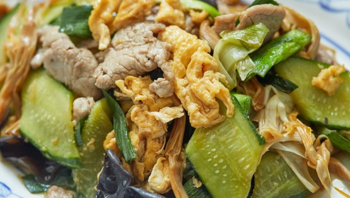 【木须肉】豪华版鸡蛋炒肉片，米饭吓破胆！