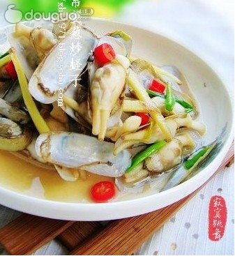 家常姜葱炒蛏子