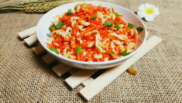胡萝卜炒鸡丝~美味家常菜