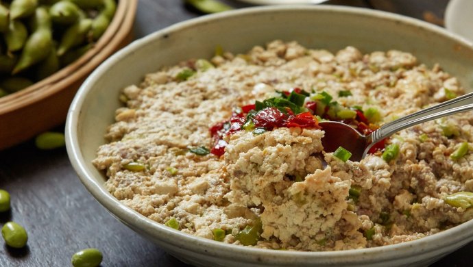 【剁椒毛豆蒸臭豆腐】肉饼界的泥石流,敢吃就能做朋友!