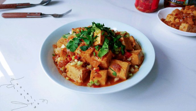 葱蒜辣酱烧豆腐