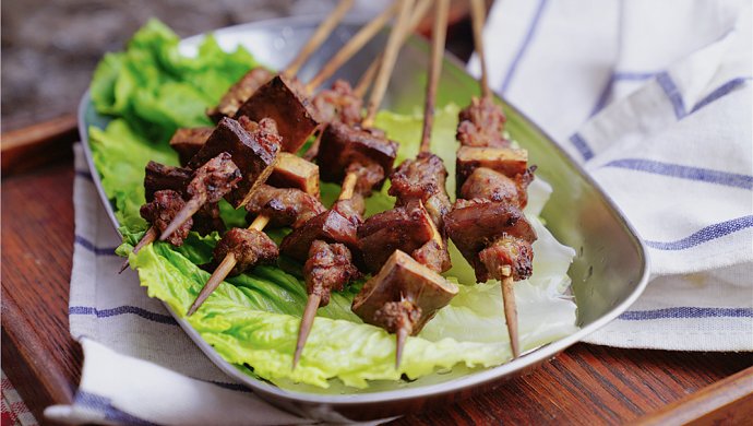 烤豆干羊肉串