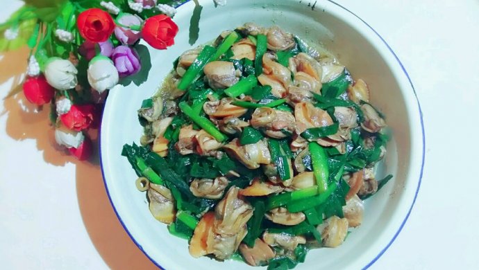 韭菜炒蛤肉