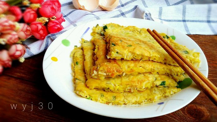香葱银芽鸡蛋饼