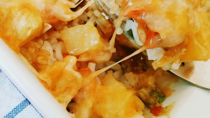 虾仁土豆咖喱焗饭