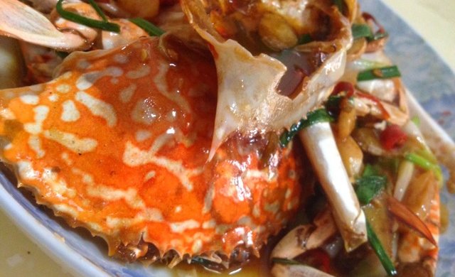 香辣姜葱炒花蟹（两人份）