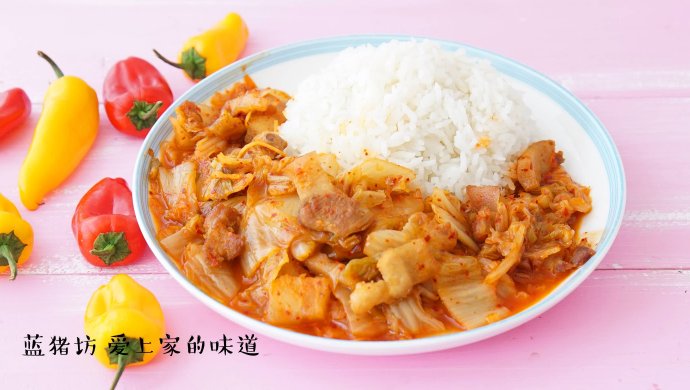 五花肉泡菜盖饭