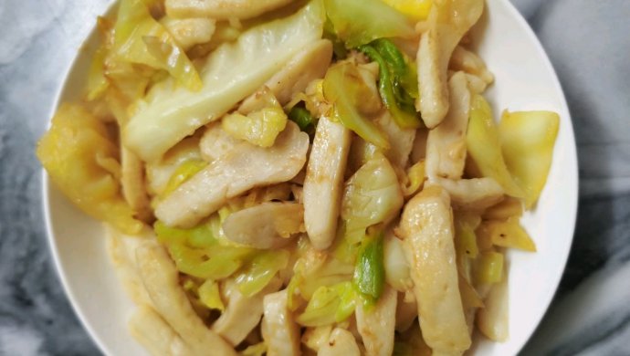 椰菜炒墨鱼饼