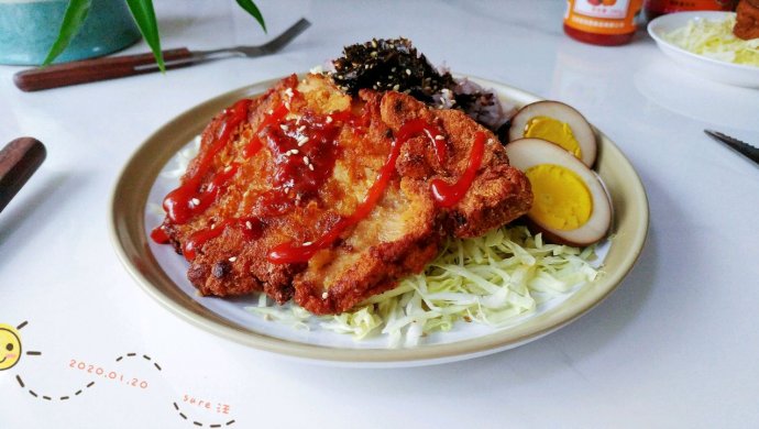蒜香薯粉猪排饭