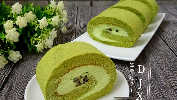 抹茶蜜豆瑞士卷