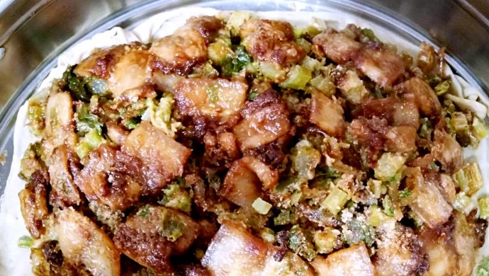 山西运城名菜―蒸菜（猪肉拌菜）