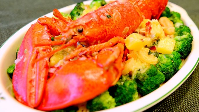 西式料理-奶油白汁龙虾伊面（龙虾意面）