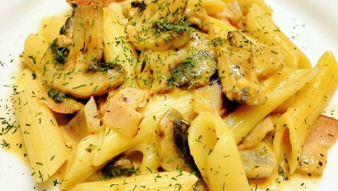 Pasta！之【奶油培根蘑菇意面】