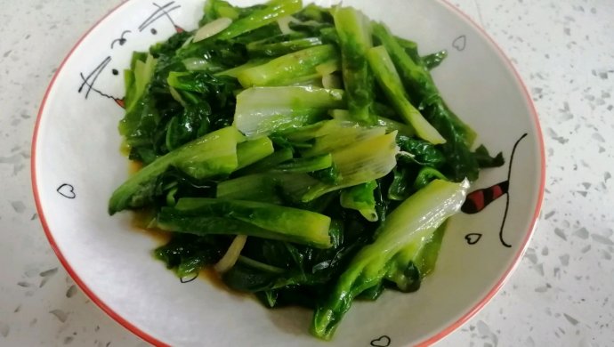 防疫美食―蒜香油麦菜