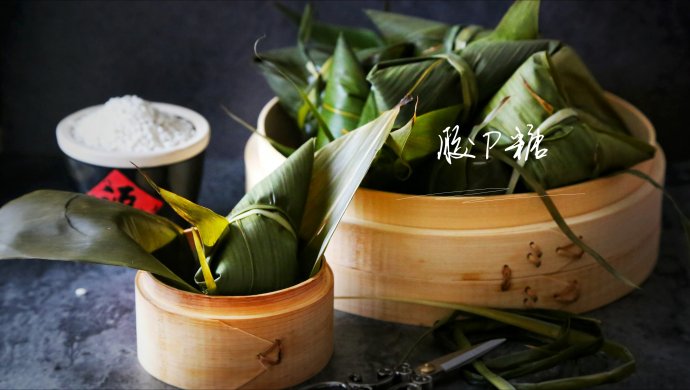 纯糯米粽子（三角粽子包法视频）