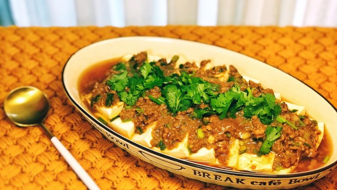 简单超下饭：虾酱肉沫蒸豆腐