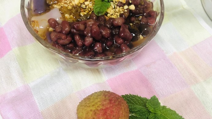 自制红豆芋圆桂花红糖冰粉