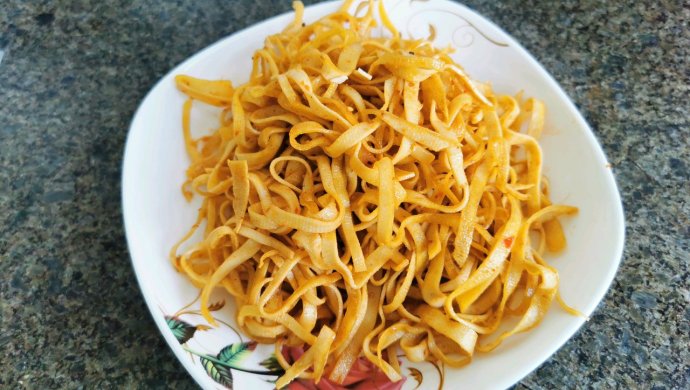 简单快手小零食孜然煎豆皮/干豆腐/豆片