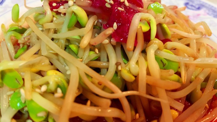 火龙果皮拌豆芽（瘦身食谱）