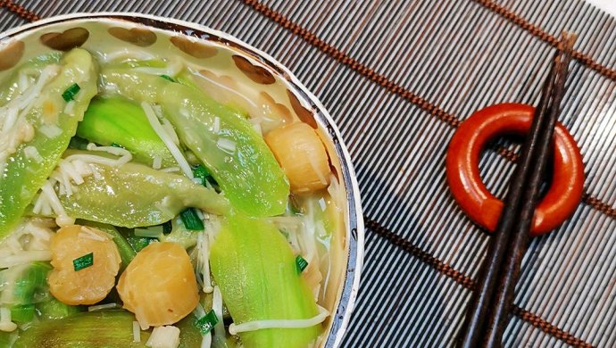 【葱油元贝丝瓜】减肥减脂??蜜桃爱营养师私厨