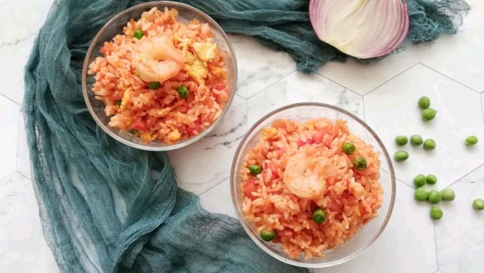 番茄虾仁蛋炒饭