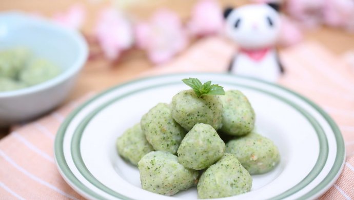 宝宝辅食食谱  翡翠虾球