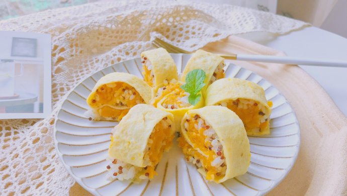 剩米饭好去处―南瓜米饭蛋卷