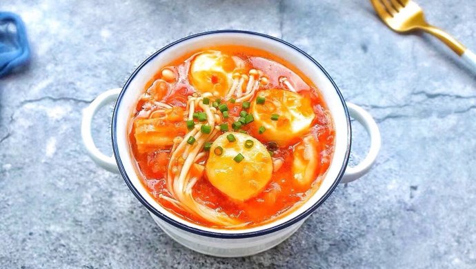 茄汁日本豆腐金针菇