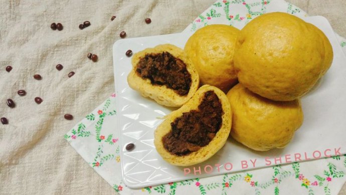 【健康轻食】南瓜全麦红豆包子
