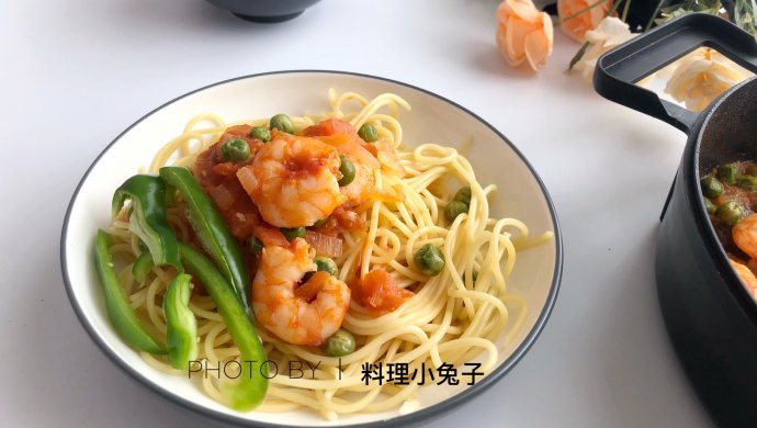 虾仁番茄汁意面