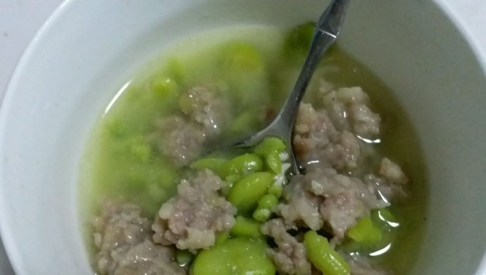 蚕豆肉末汤