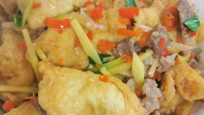 油豆腐炒肉
