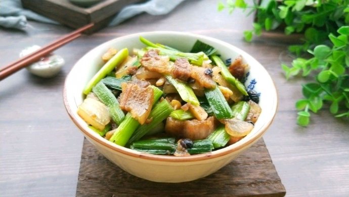 家常菜~蒜苗豆豉五花肉