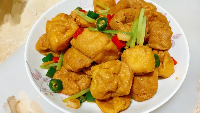 素炒油豆腐