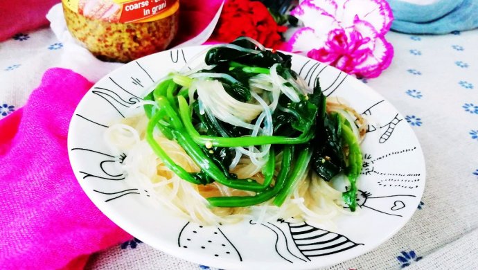 芥末酱拌菠菜粉丝
