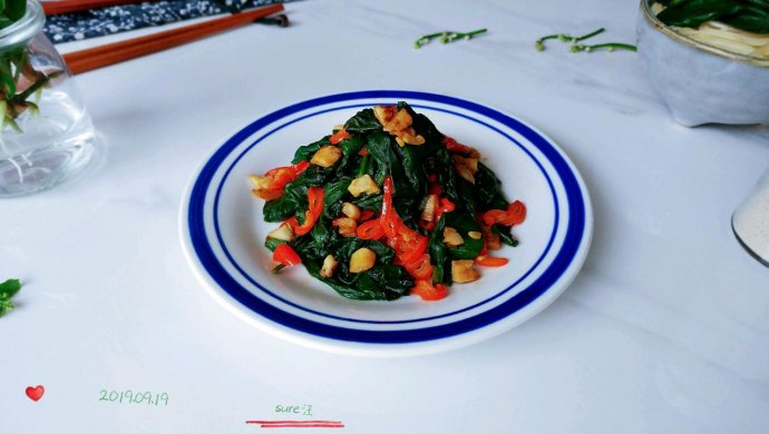 椒椒蒜油豆腐菜