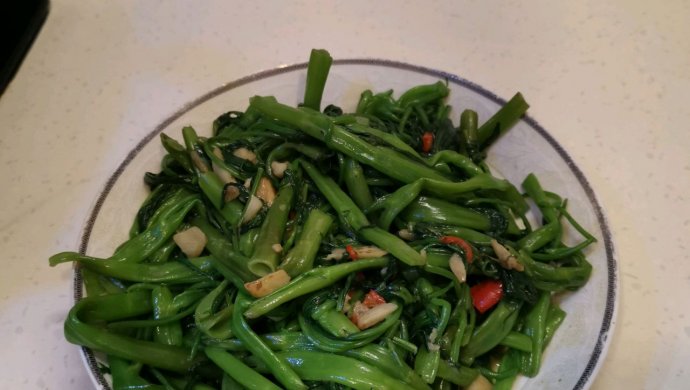 上班族快手菜,椒丝腐乳炒通菜