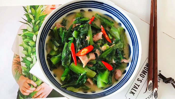 椒丝腐乳油麦菜炒肉丝